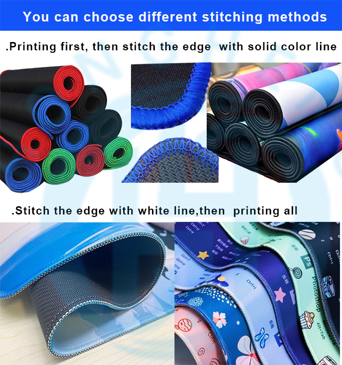 Custom Printed Gaming Desk Mat Anime Large Mouse Pad Non-slip Waterproof Stitched Rubber Keyboard Mat