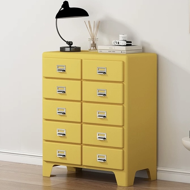 White Metal 10-Drawer Dresser | Modern Upholstered Storage Chest for Bedroom and Living Room