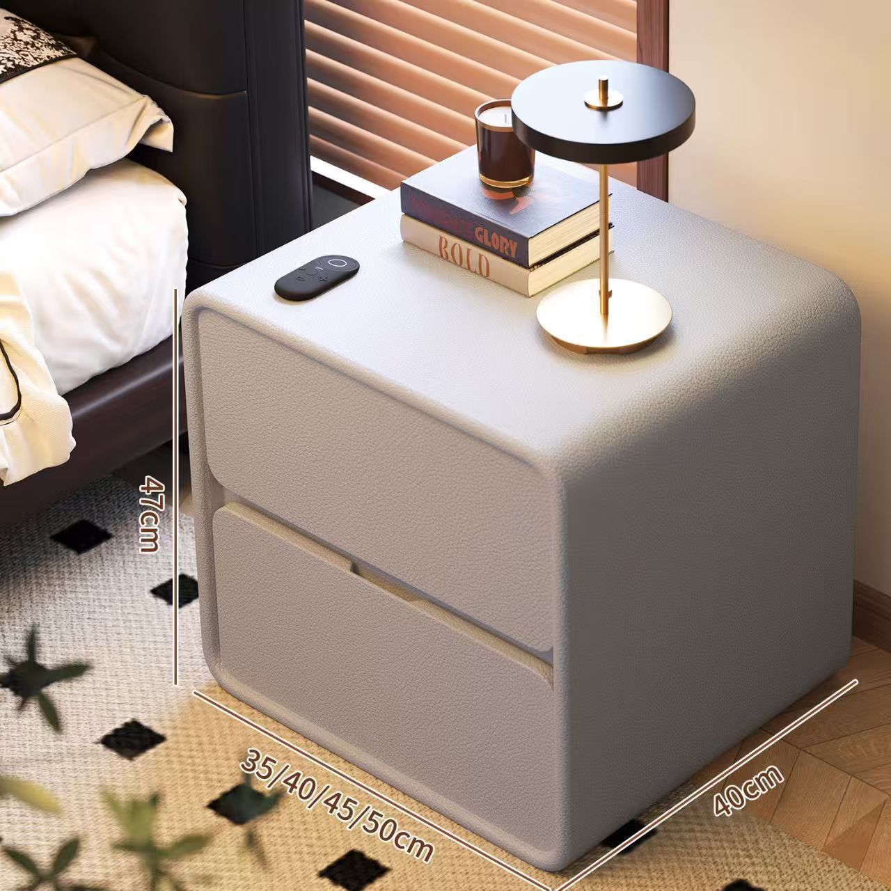 New Solid Wood Modern Minimalist Nightstand with Storage for Bedroom Furniture Small Bedroom Home Retro Style