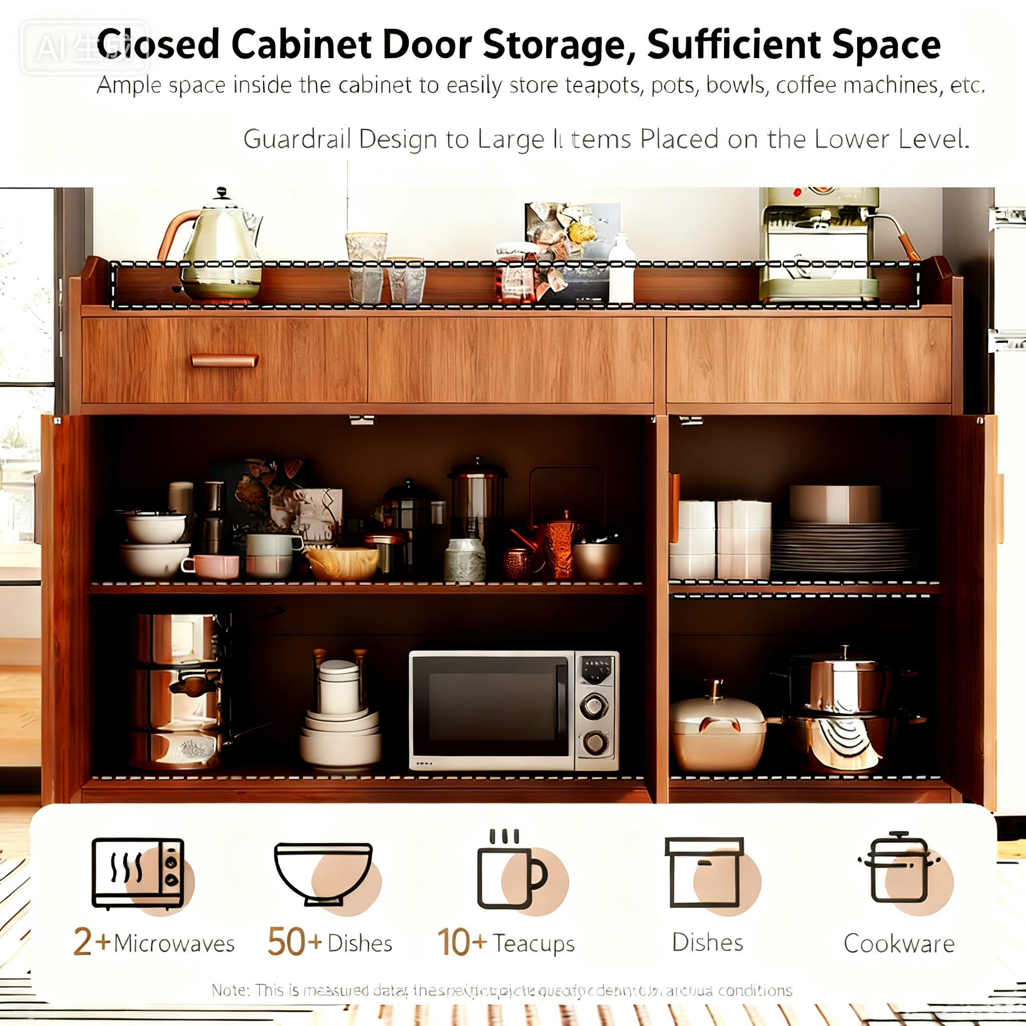 Modern Simple Solid Wood Movable High Quality Dining Room Sideboard Storage Cabinet and Locker for Home