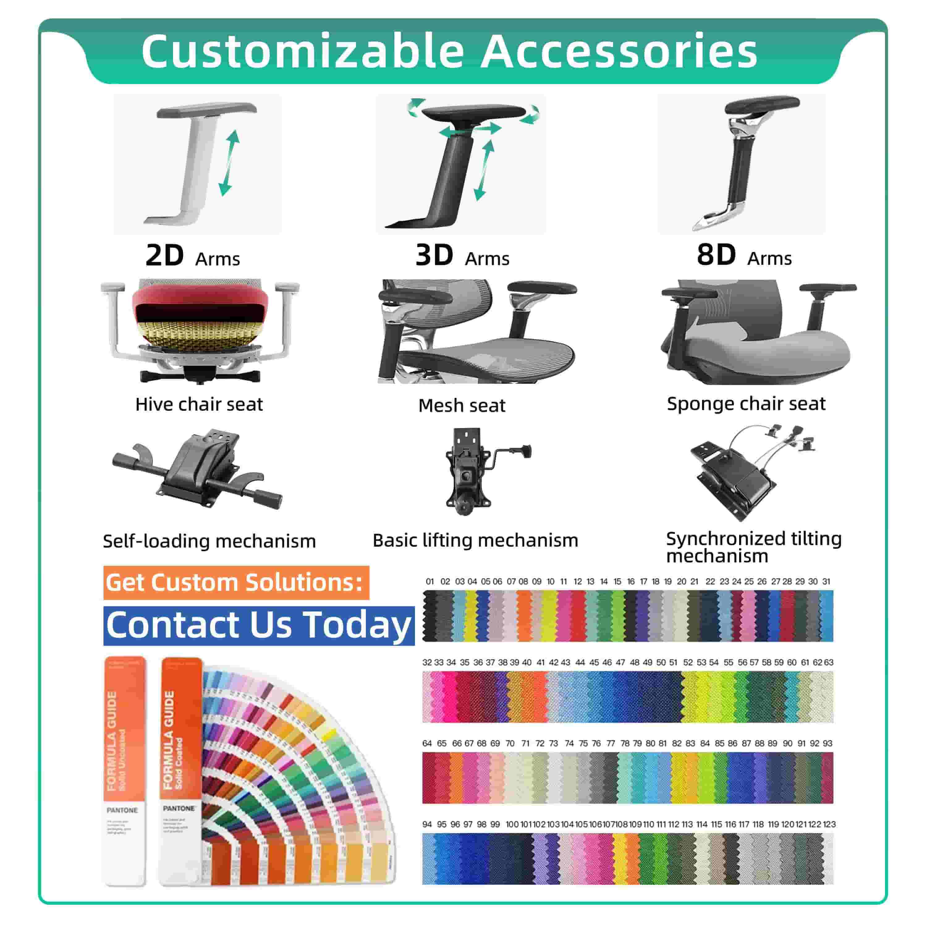 (New Design) Desk Swivel Fabric White Manager Mesh Executive Ergonomic Office Chairs