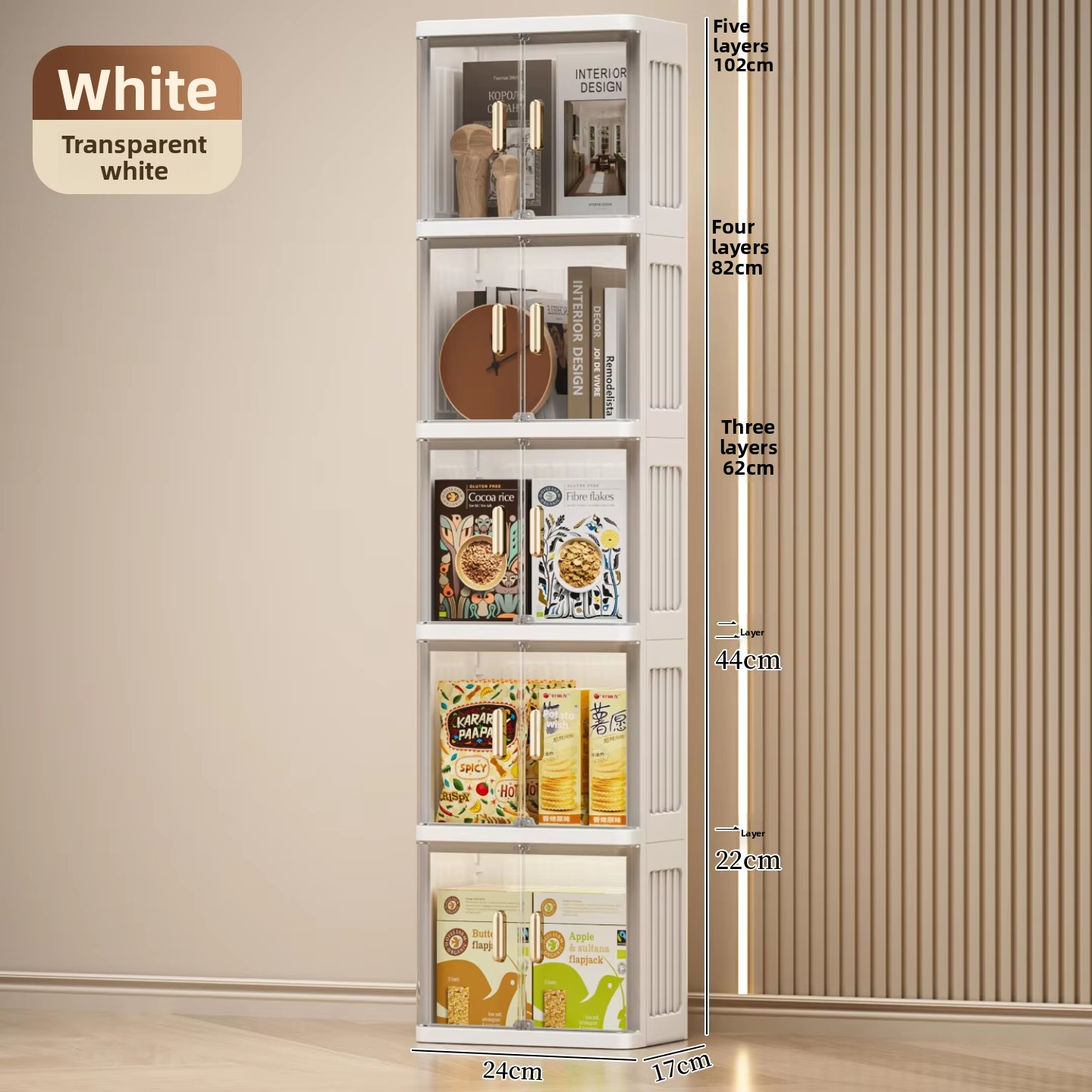 Multi-Layer Foldable Storage Cabinet New Injection Plastic Toy Snack Wardrobe Rack for Bedroom Home Use Storage Box