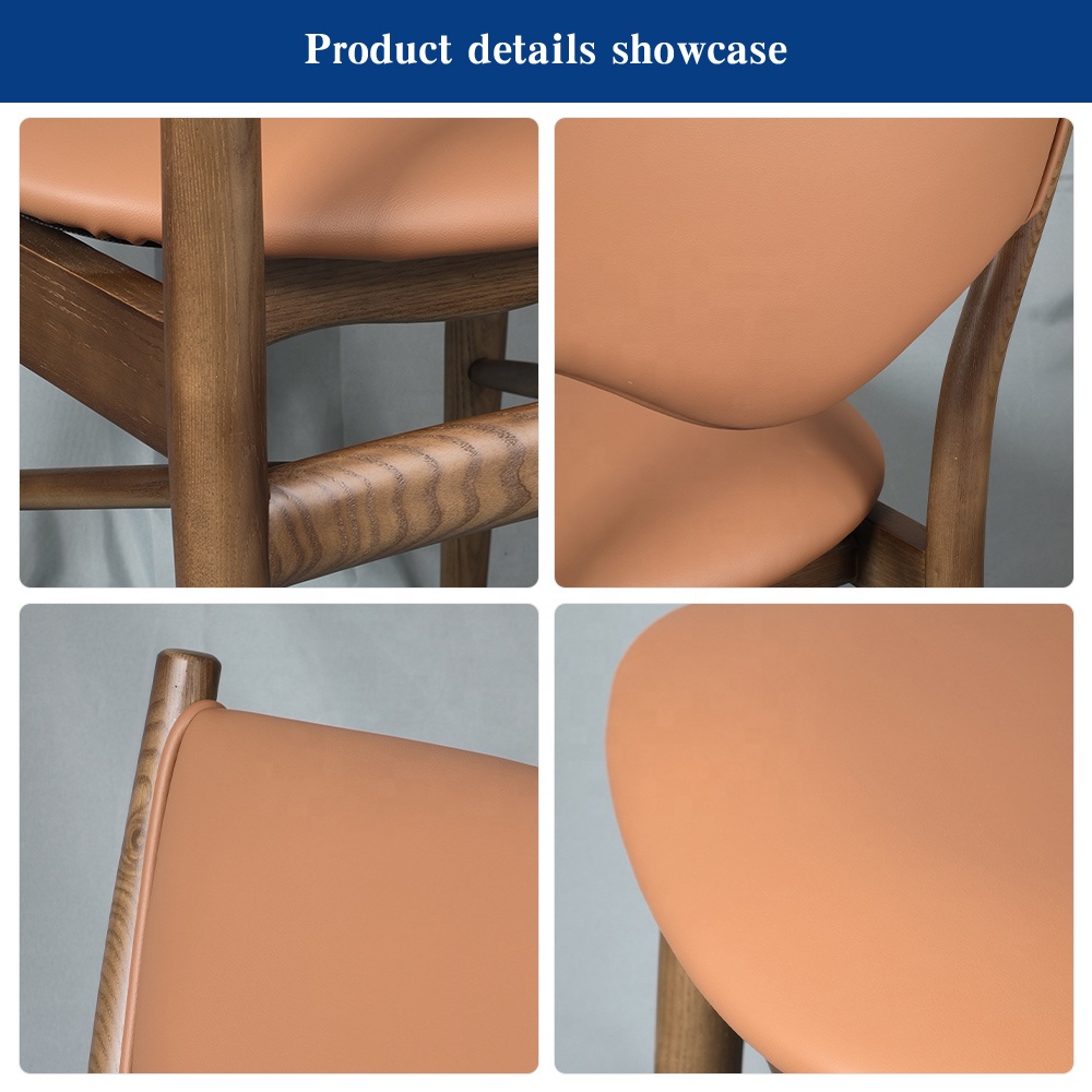 Wabi Sabi Solid Ash Wood Restaurant Chair With Cut-out Back For Dining Room And Commercial Seating