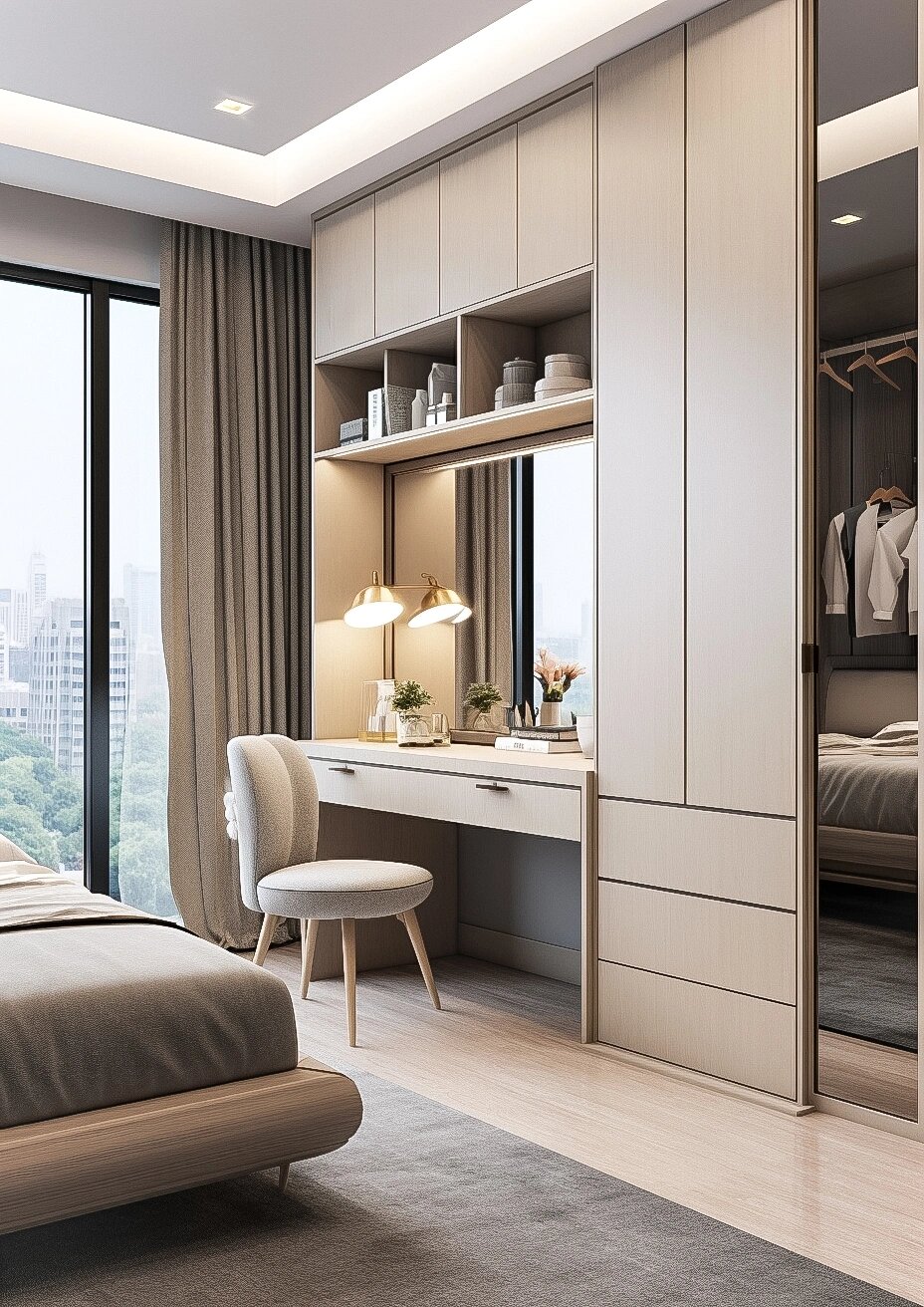 Luxury Modern Space-Saving Eco-Friendly Durable Adjustable Shelves Built-In Wardrobe for Home Bedroom Living Room Furniture
