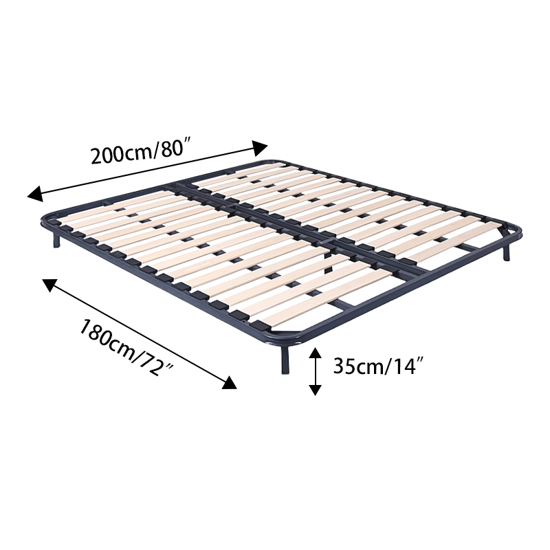 Sturdy Custom Size Pallet Wood Slat Twin Bed Frame Bedroom Furniture Super King Queen Full Size Metal Iron Bed Frames Modern
