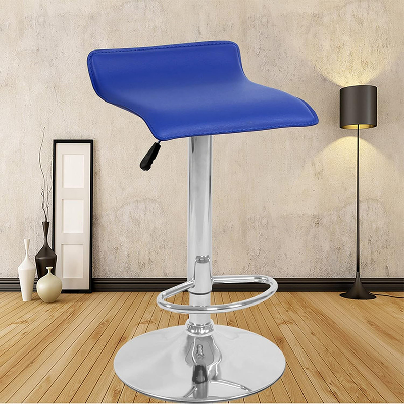 Adjustable Bar Stools Set of 2 Swivel PU Leather Airlift Barstools Backless Kitchen Counter Height Bar Chair for Dining Room
