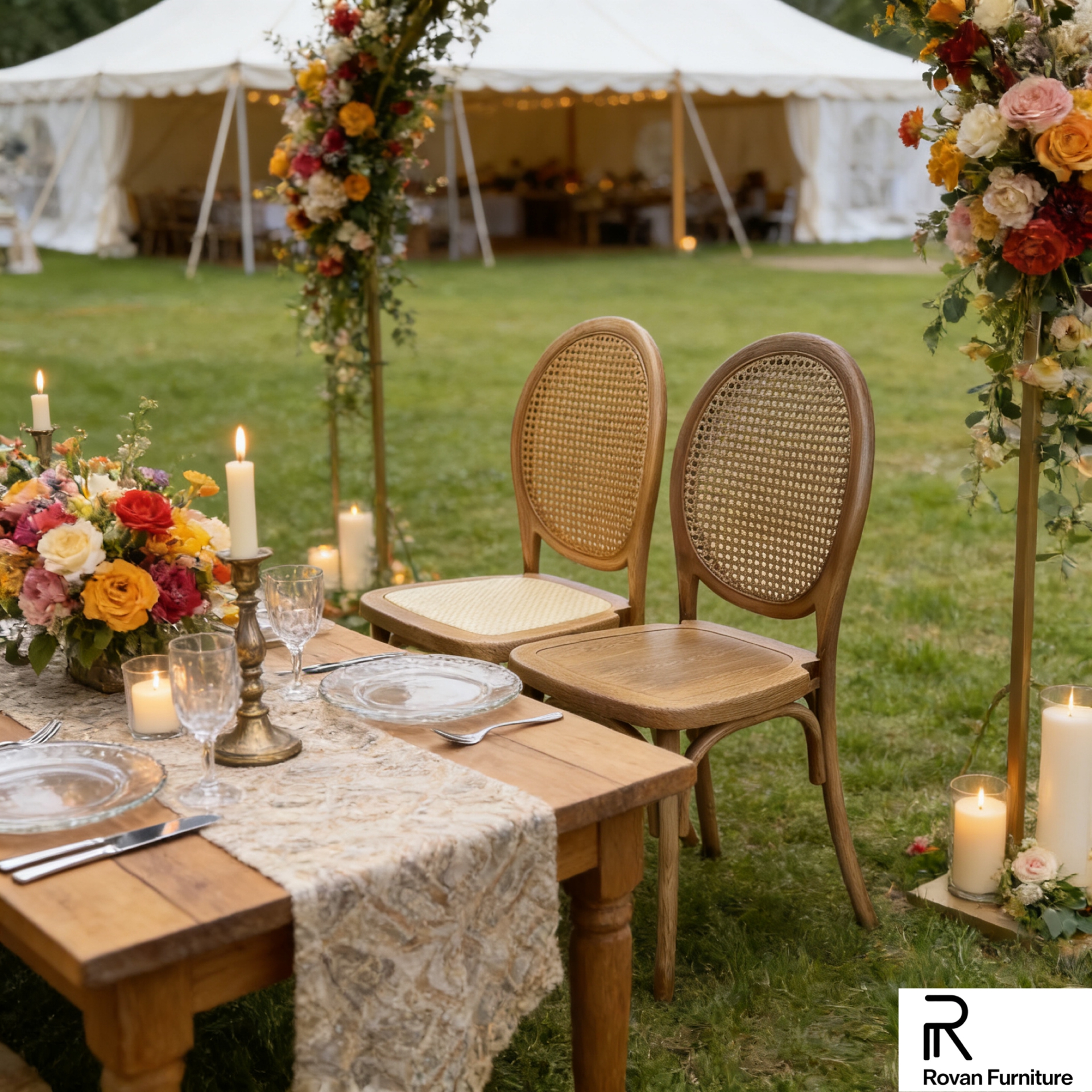 Popular Round Back Design Pp Resin Wood Grain Wedding Chair Disassembled Style Event Chair With Rattan Seat