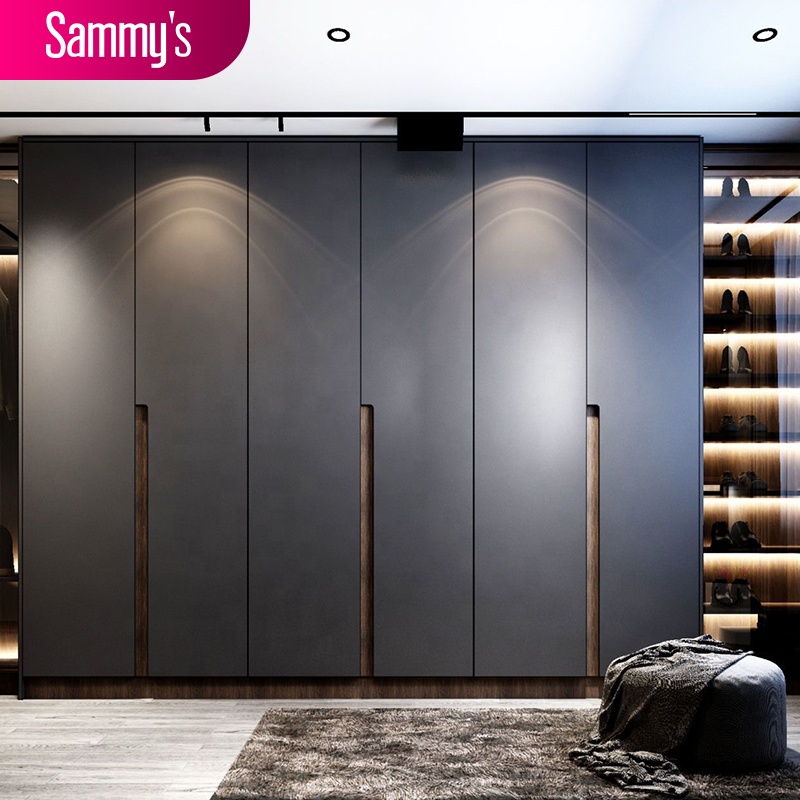 Sammy's Factory Supplier Wardrobe Steel Frame Wood Door Wardrobe Bedroom Design Luxury Wardrobes Clothes Cabinet Walk-in Closet