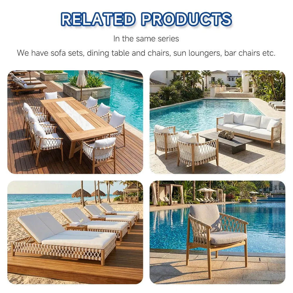 Modern Solid Wood Furniture with Cushions Sofa Set Living Room Garden Patio Hotel Sectional Outdoor Sofa
