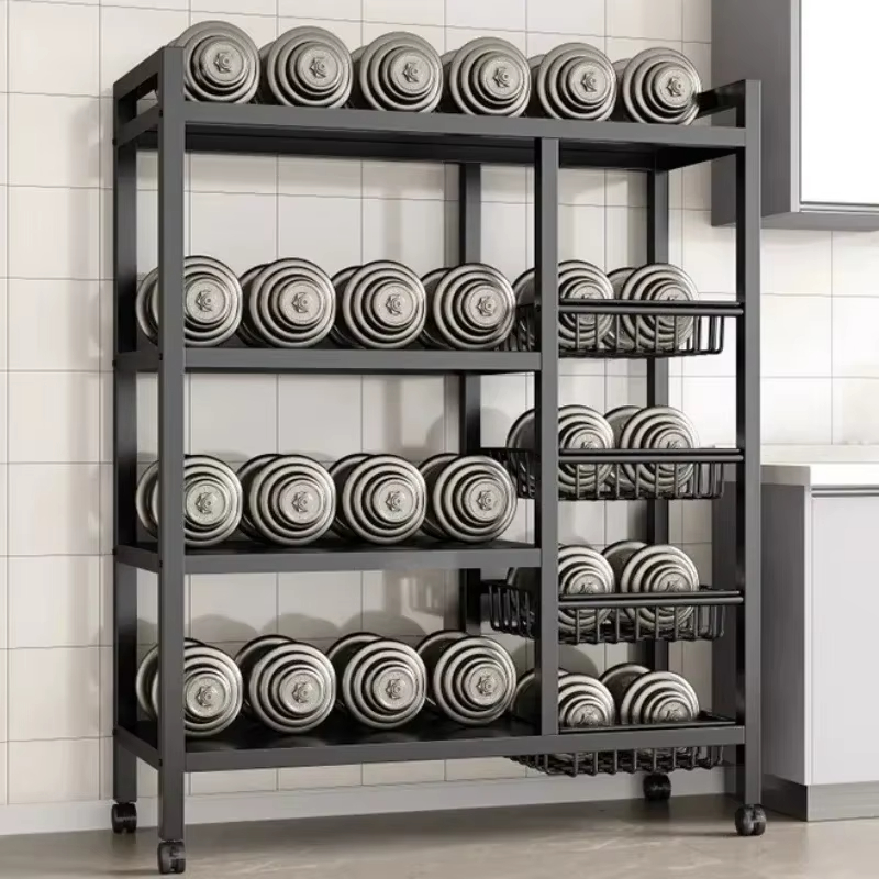 Household Floor Standing Multi Story Dining Sideboard Multi Functional Cabinet Storage Rack for Fruits Vegetables