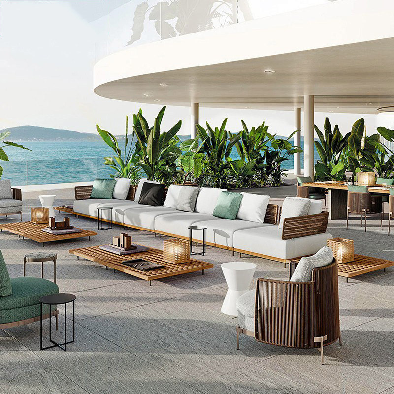 Modern Design Outdoor Aluminium Frame Sofa Lounger New Style Balcony Furniture for Living Room Hotel and Courtyard Leisure