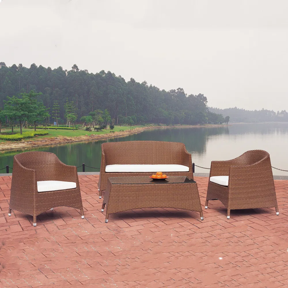 Modern Design Rattan Corner Sofa Set - Outdoor Sectional Living Room Furniture