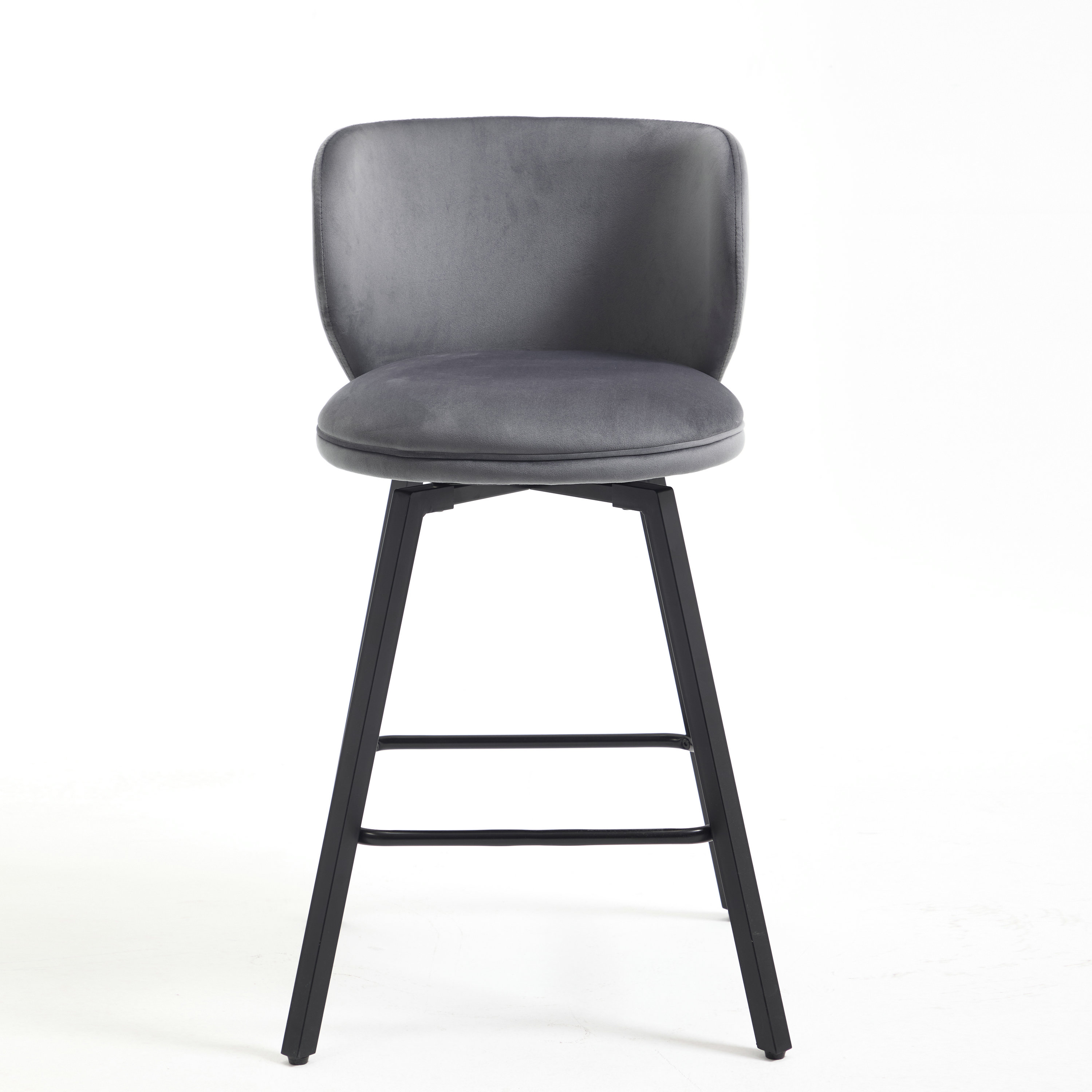 2026 Swivel Metal Counter Height Modern Breakfast Upholstered Bar Stools for Kitchen Island Mall Living Room Luxury Commercial