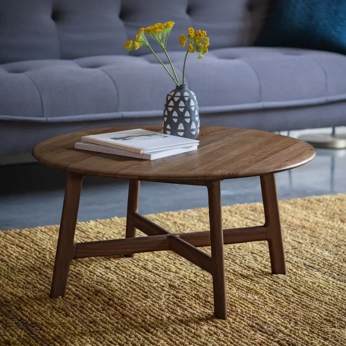 Solid Walnut Wooden Coffee Tables Nest of 3 3