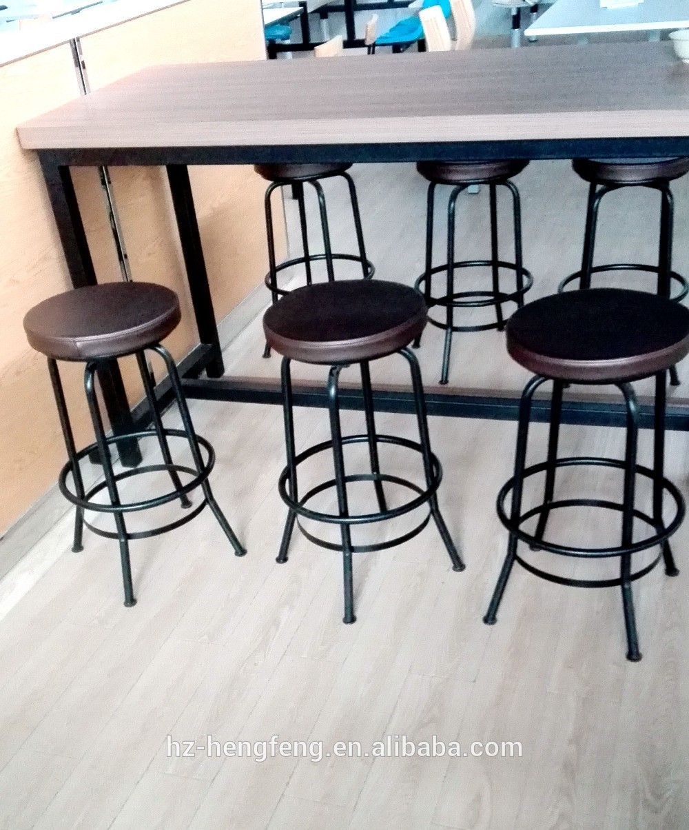 Long High Top Steel Bar Table Stool-Modern Design Eco-Friendly &amp; Durable Commercial Use Kitchen Set