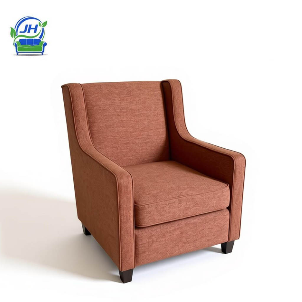 European Designed Eco-Friendly Fabric Armchair with Wooden Legs Modern Comfortable Living Room Furniture
