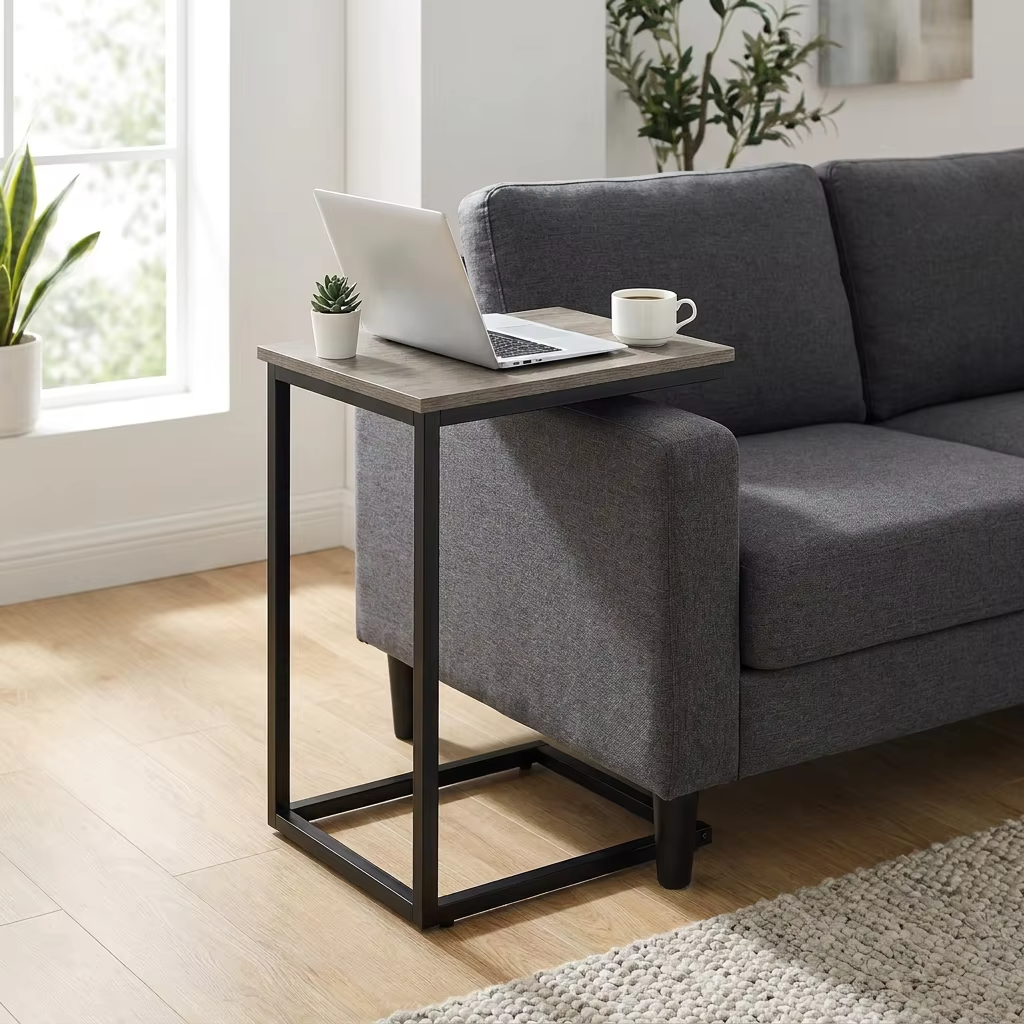 Multifunctional Industrial Iron Bedside Table C-Shaped Side Table For Lounge Area Furniture Modern Minimalist Sofa