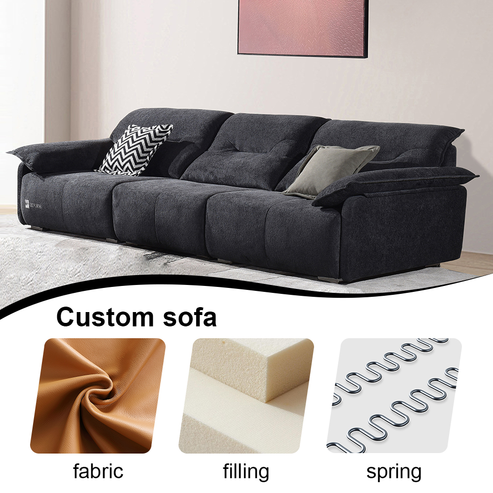 Manufacturer Luxury Modern Chenille 3 Seater Sofa Couch Office Living Room Set of Sofas for Sale
