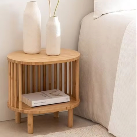 Handmade wooden side tables with simple frame and rustic top suitable for every room setting