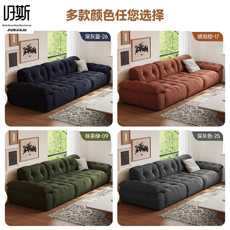 Modern Three Seat Modular Sectional Sofa Set Chenille Fabric Sponge Deep Seat Soft Cushions Reclining Features Warehouse