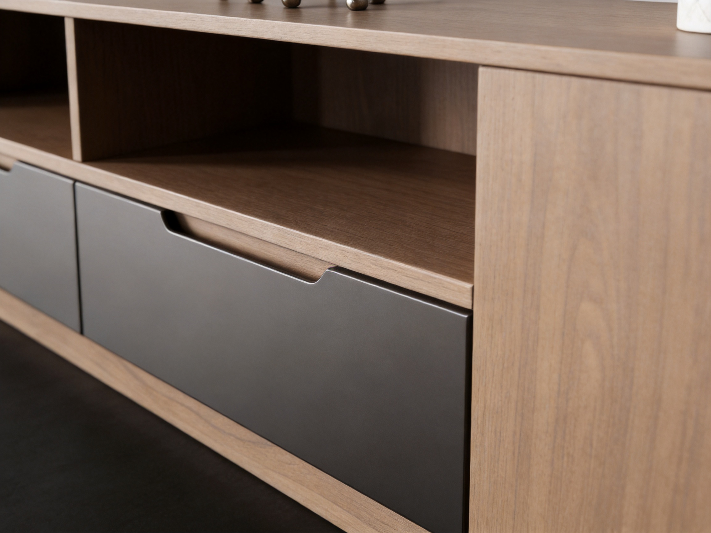 Modern Wood &amp; Black TV Stand with Floating Wall Shelves, Living Room Media Console &amp; Bookcase Set