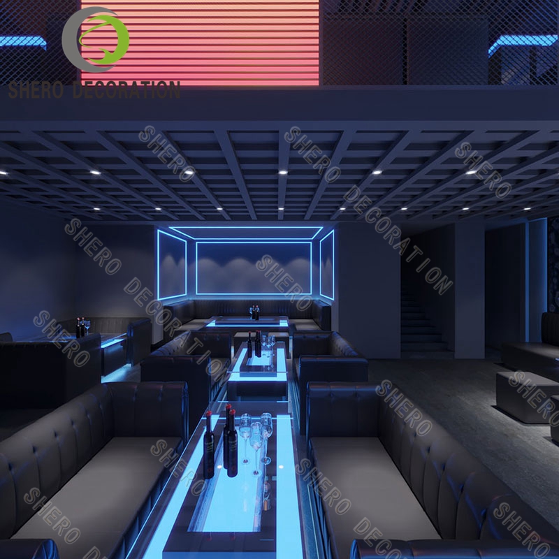 Custom Design Bar Counter Marble Display Cabinet Table and Chairs Nightclub Cocktail Bistro Pub Furniture Set One Stop Solution