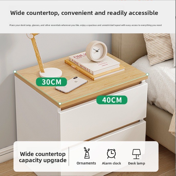 Wholesale Modern Minimalist MDF Bedside Storage Cabinet 3 Drawers Multifunctional Nightstand Bedroom Furniture Factory Direct