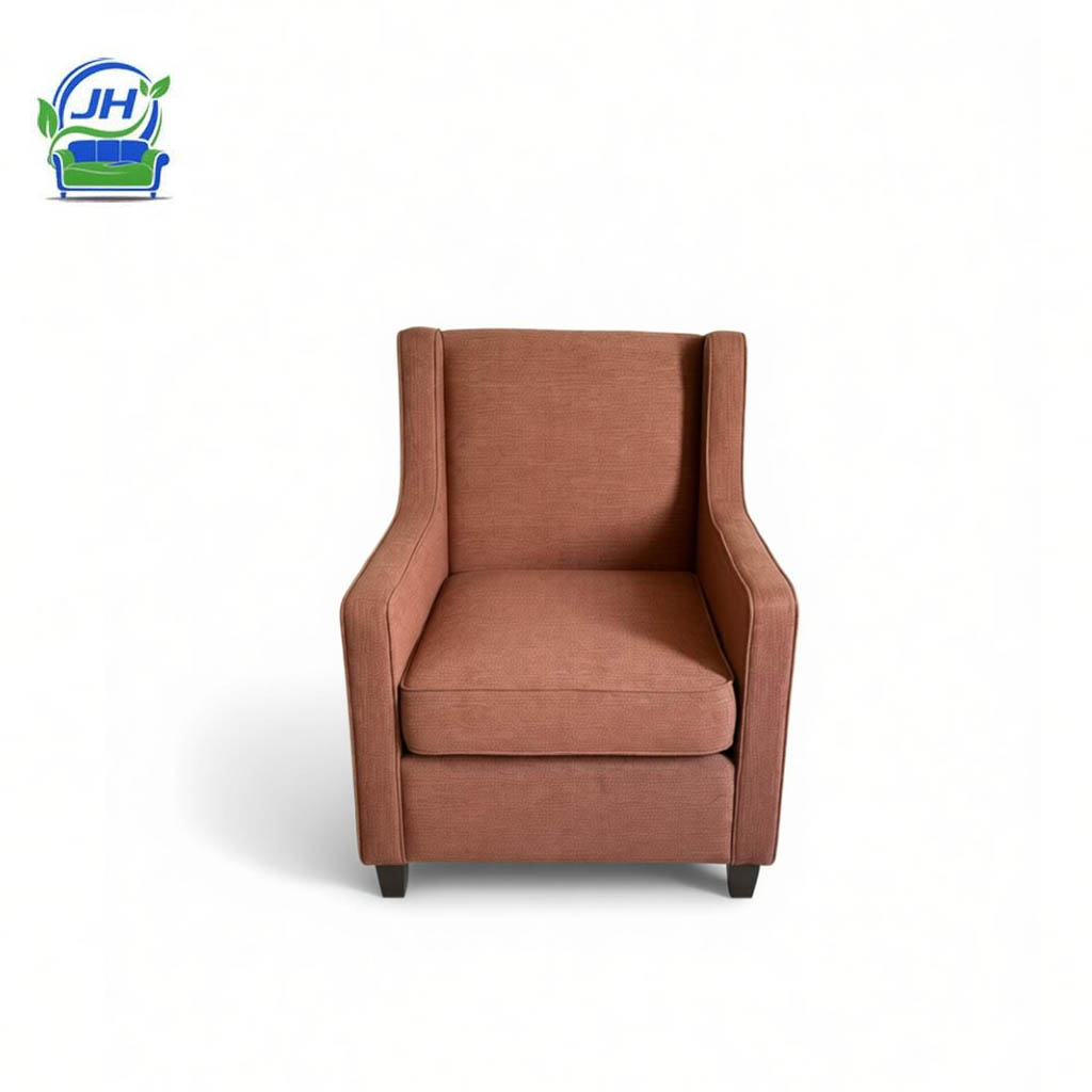 European Designed Eco-Friendly Fabric Armchair with Wooden Legs Modern Comfortable Living Room Furniture