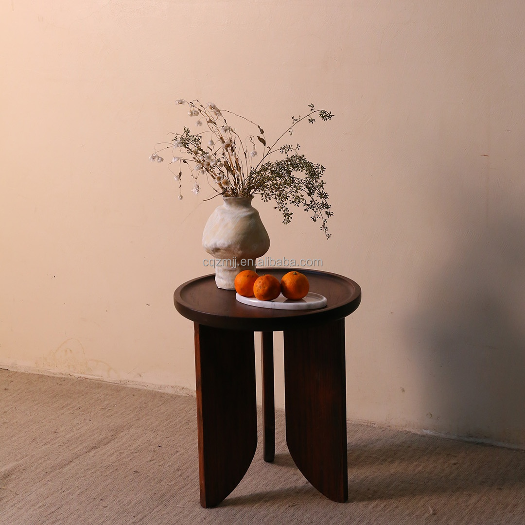 Modern Chinese Solid Wood Space-Saving Stable Multi-Layer Storage Corner Table for Living Room and Dining Area