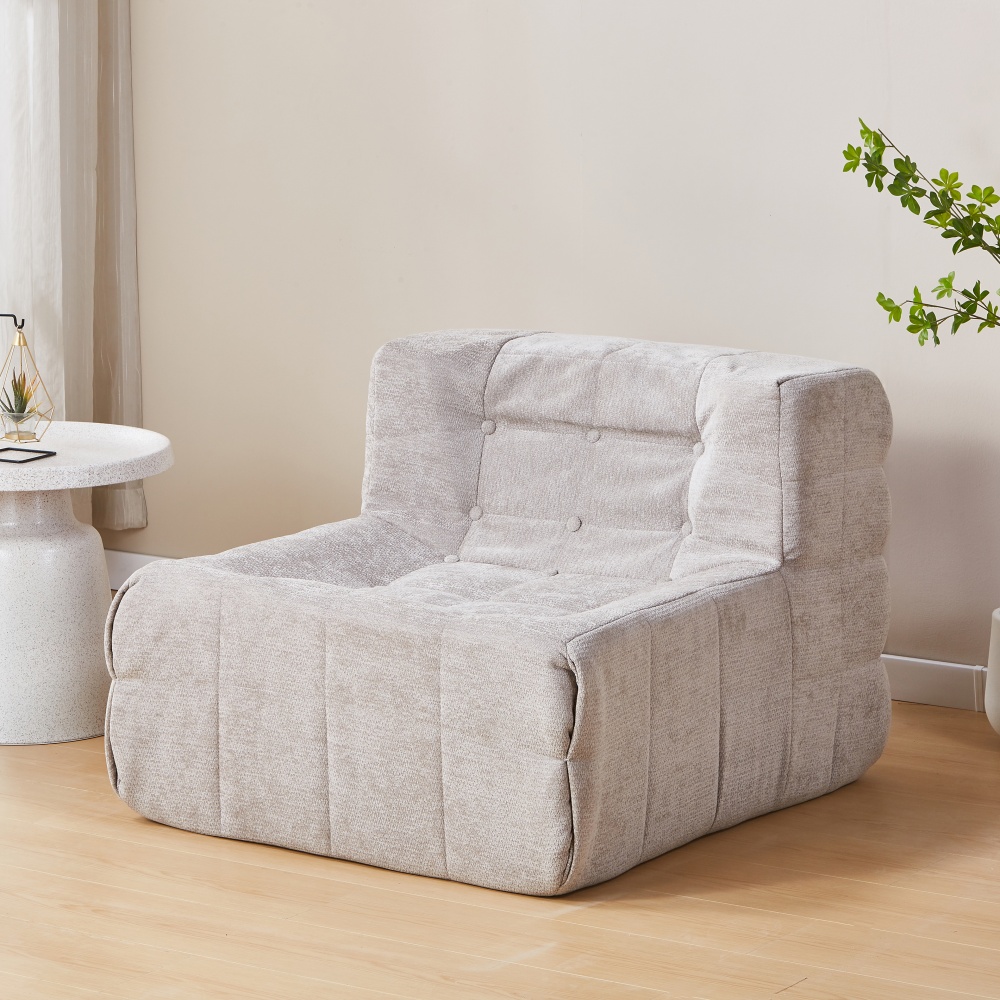 Wholesale Small Lazy One Seat Woven Fabric Reclining Leisure Sofa Vacuum Compression Packaging Single Sofa for Apartment