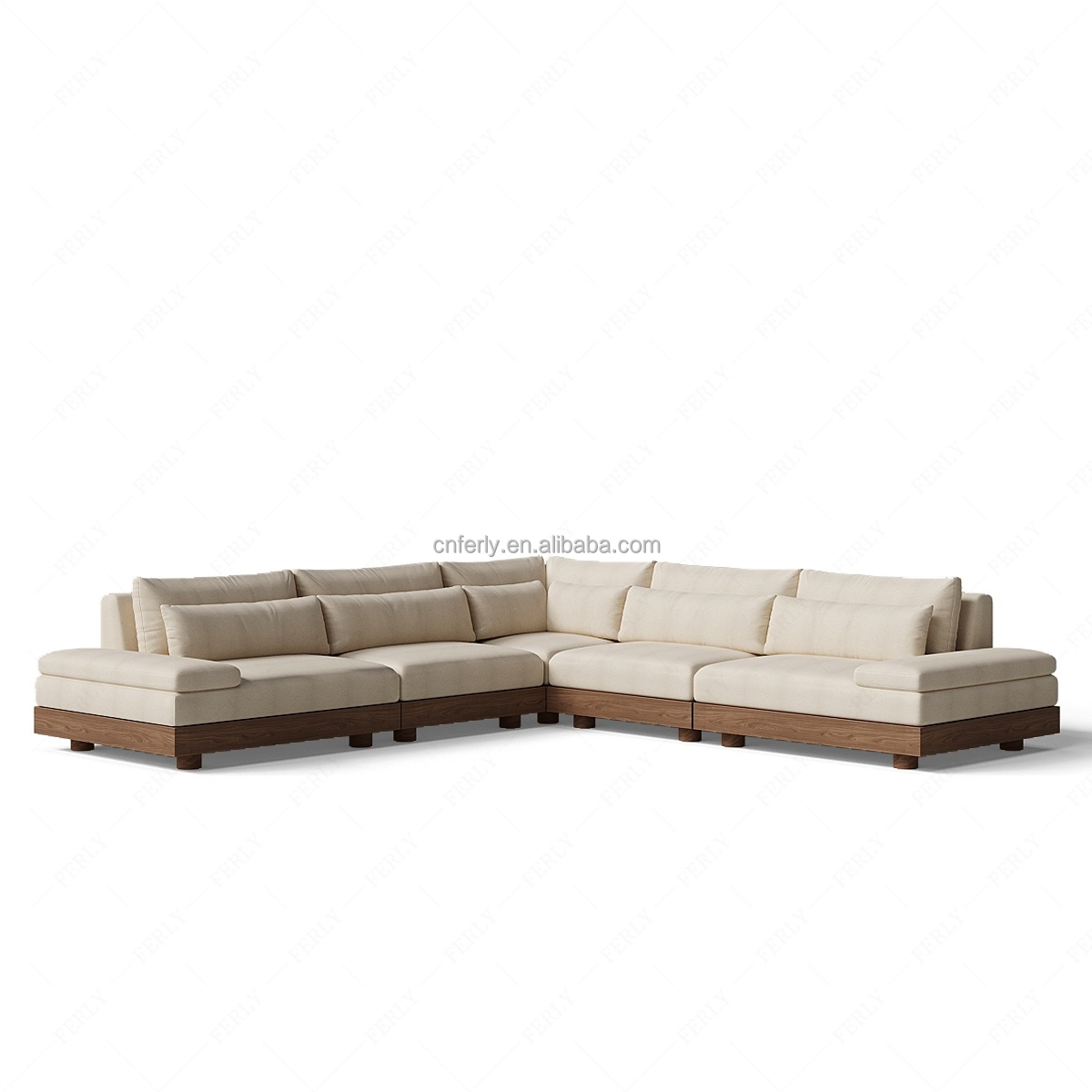 FERLY High Quality Modern American Home Deep Low Combination L-Shaped Storage Living Room Furniture Set Sofa