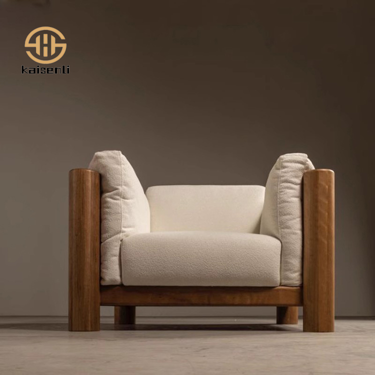 KSL Single Sofa Solid Wood Retro Living Room Reading Coffee Shop Leisure Chair for Reception Commercial Furniture Manufacturer