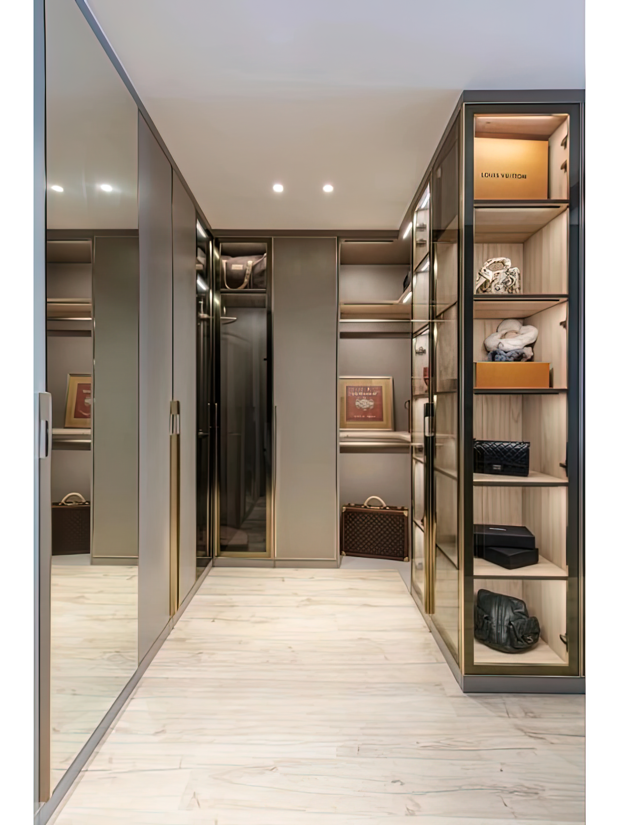 JINGSHUN French Wood Cabinet Light Luxury Adjustable Sliding Doors Eco-Friendly Large Capacity Closet Wardrobe Storage Systems