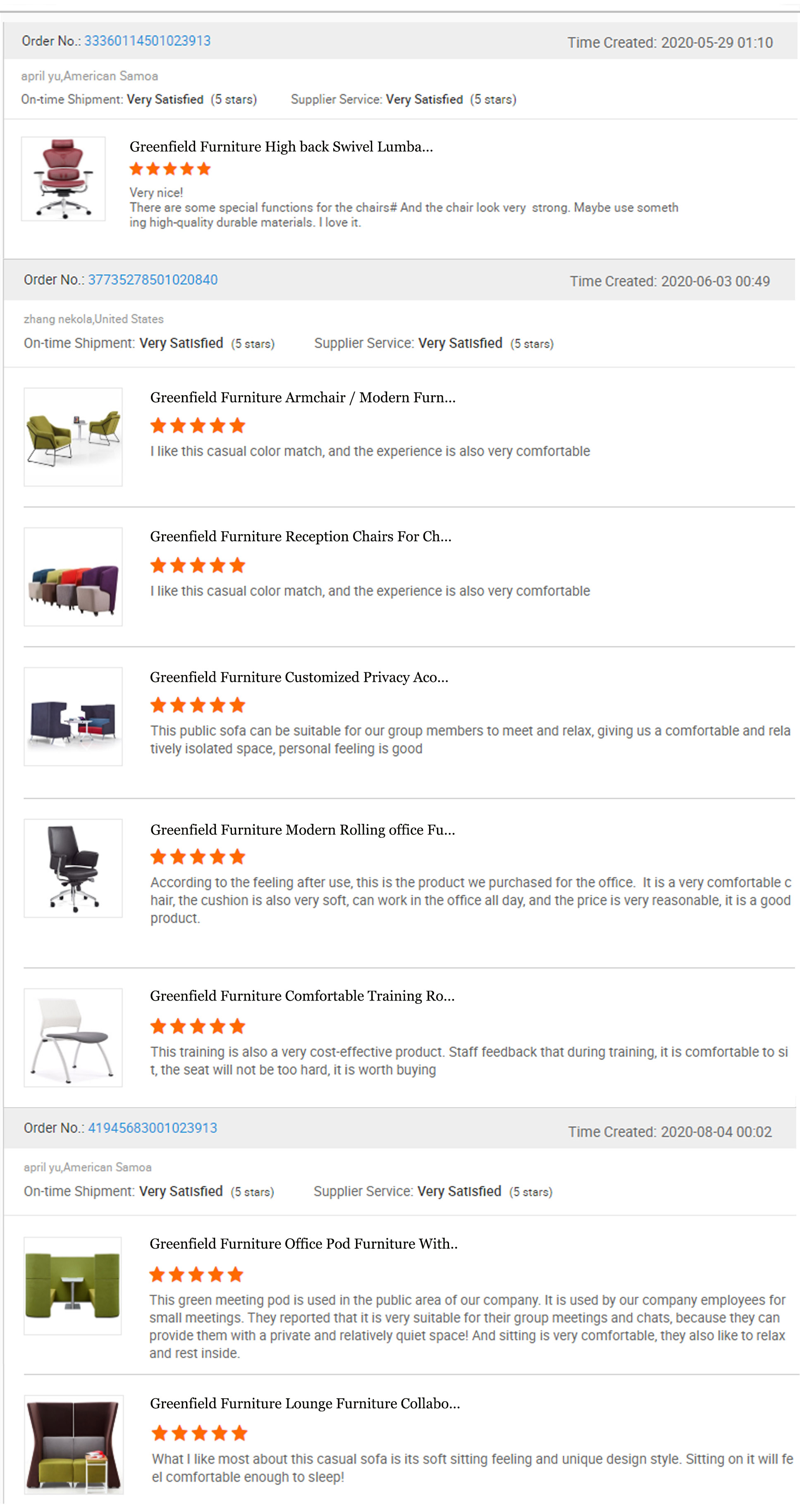 Buyer Feedback Screenshot