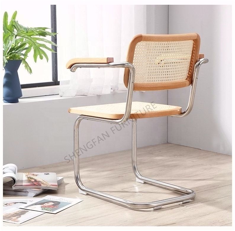 Low Price Cesca Rattan Dining Chair Mid Century Wooden Cane Chair Coffee Shop Wooden Dining Chairs Walnut Color Germany