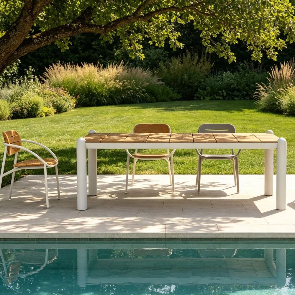 Aluminum Alloy Outdoor Dining Table and Chair Set for Balcony Courtyard Park