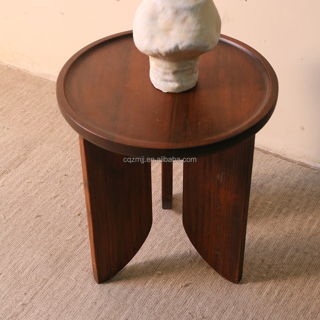 Modern Chinese Solid Wood Space-Saving Stable Multi-Layer Storage Corner Table for Living Room and Dining Area
