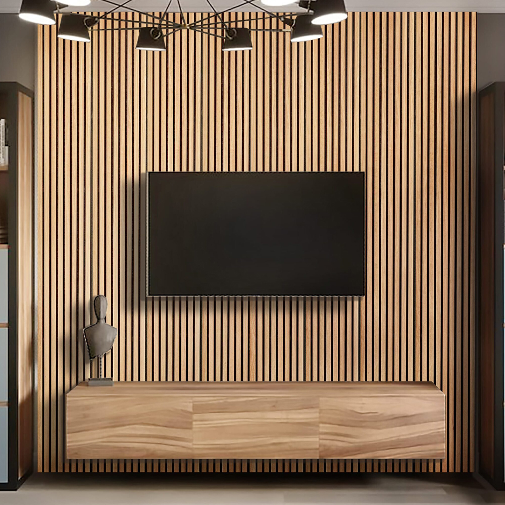 3D Print Wood Veneer Mdf Wave Shape Board Decorative Flexible Curly Curved Flexible Slat Light Curved Acoustic Wall Panel