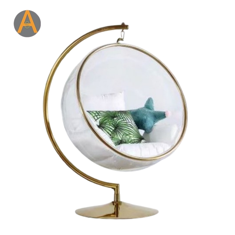Nordic Modern Transparent Living Room New Hanging Chair Durable Aluminum Fashion Swing Outdoor Furniture for Lobby