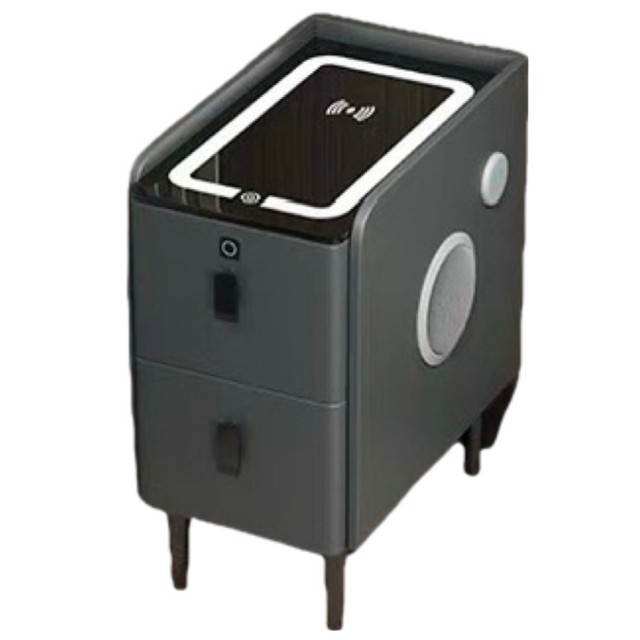 Smart Multifunctional Nightstand with Phone Charger &amp; Touch Control | Minimalist Bedroom Storage Cabinet