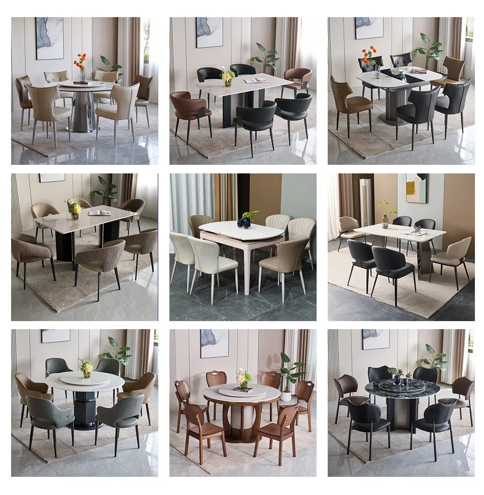 Modern Minimalist Oak Frame Dining Room Set with Glass Table