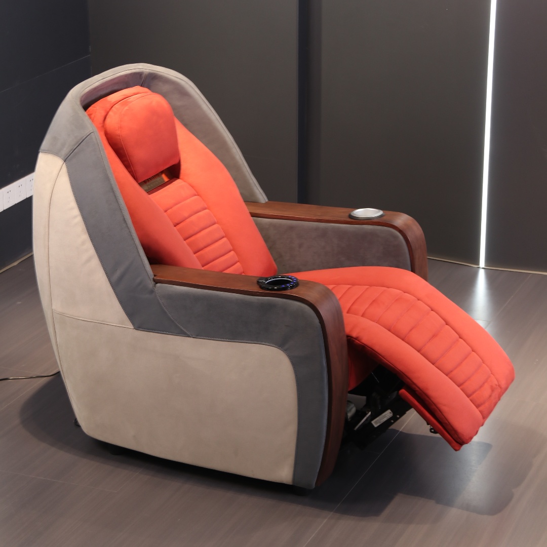 Luxurious Comfortable Space Capsule Home Theater Seating Electric Recliner Cinema Furniture Microfiber Fabric Living Room Sofa