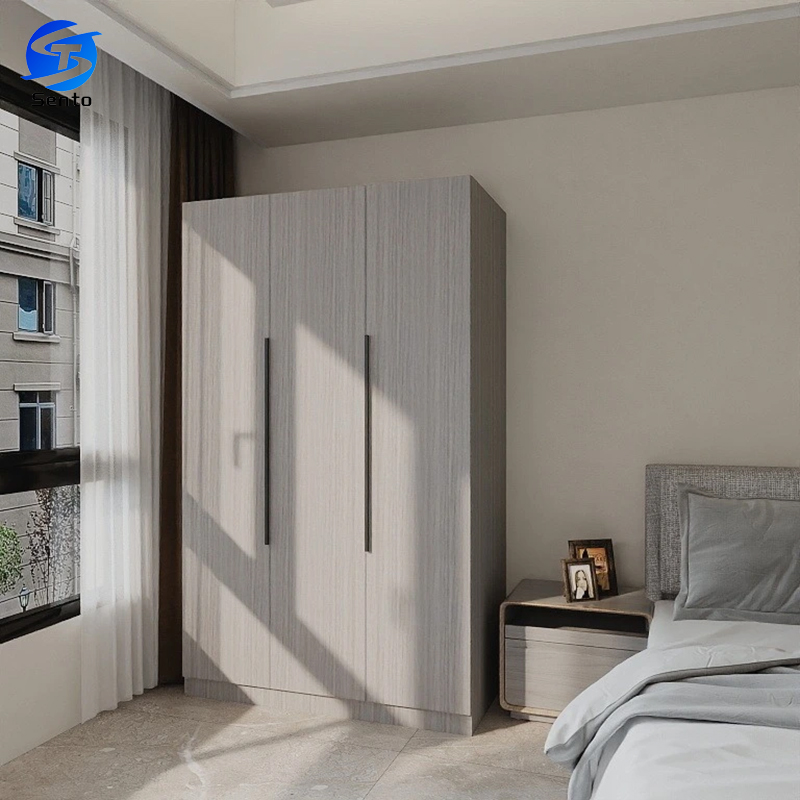 Three Door Solid Wood Freestanding Modern Eco-Friendly Wardrobe Set Apartment Storage Cabinet Organizer Factory Direct