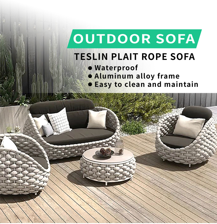 Garden rope sofa set detailed design 1