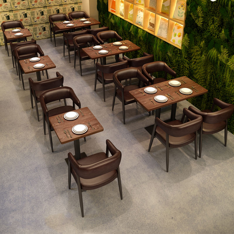 Hot Sell Vintage Restaurant Tables And Chairs Retro Commercial Restaurant Furniture Booth Sofa Seating Dining Chair And Tables