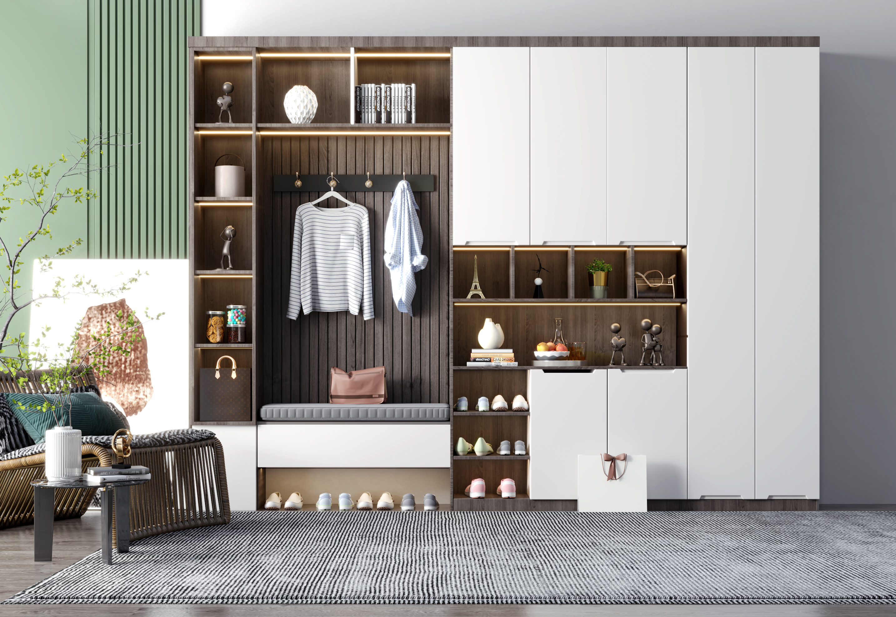 Hot Selling Custom Size Modern Design Wooden Entryway Cabinet for Home Furniture in Living Room