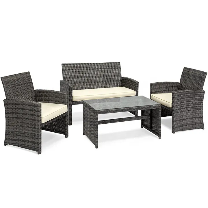 Outdoor Handmade Rattan Furniture Sofa Set Side View