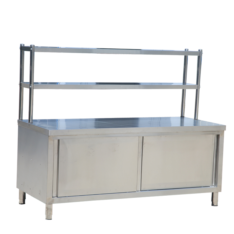 Professional Stainless Steel Worktable With Cabinet Heavy Duty Kitchen Island NSF Standard Workbench