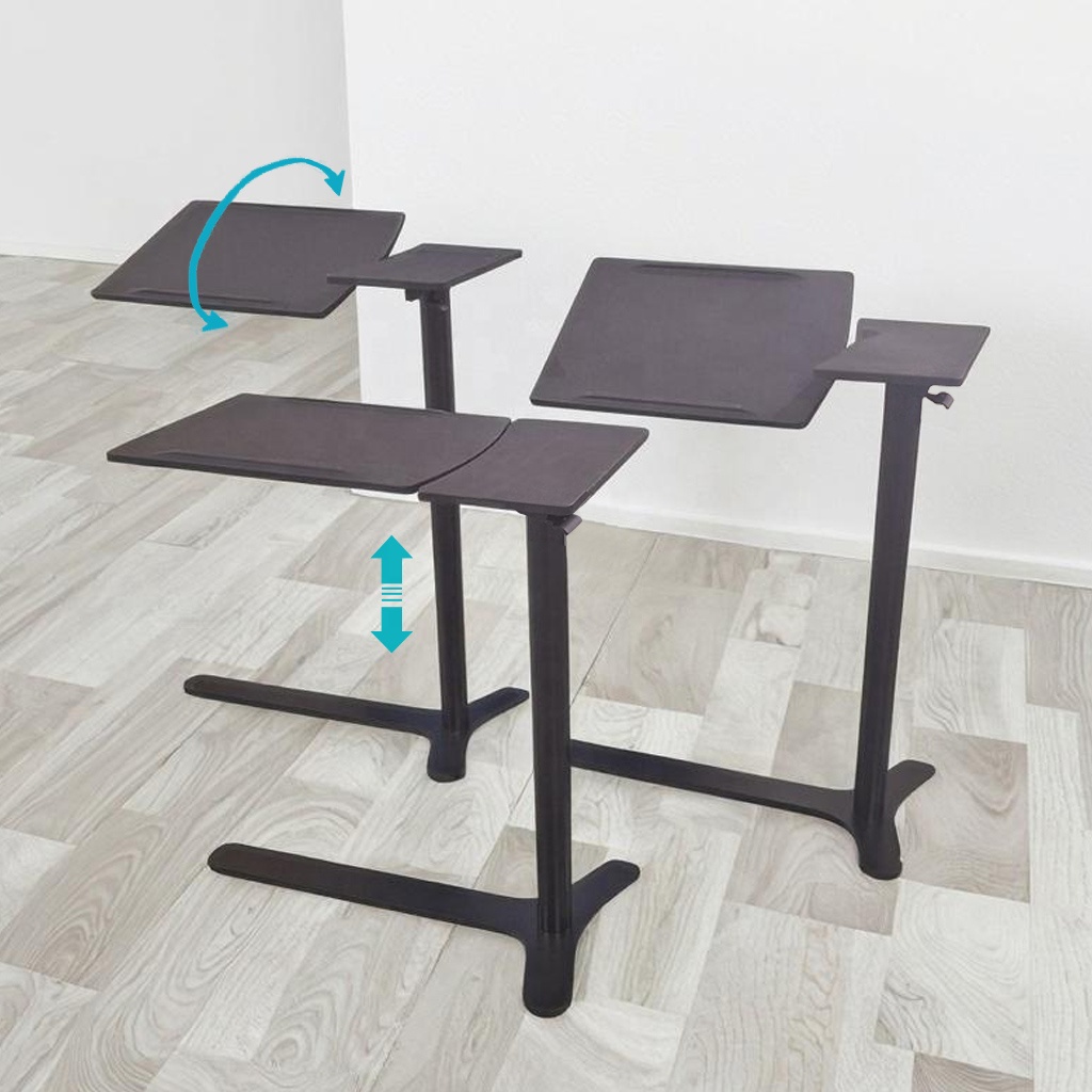 Modern Home Office Work Standing Desk Portable Height Adjustable Sit Stand Pneumatic Mobile Wheels