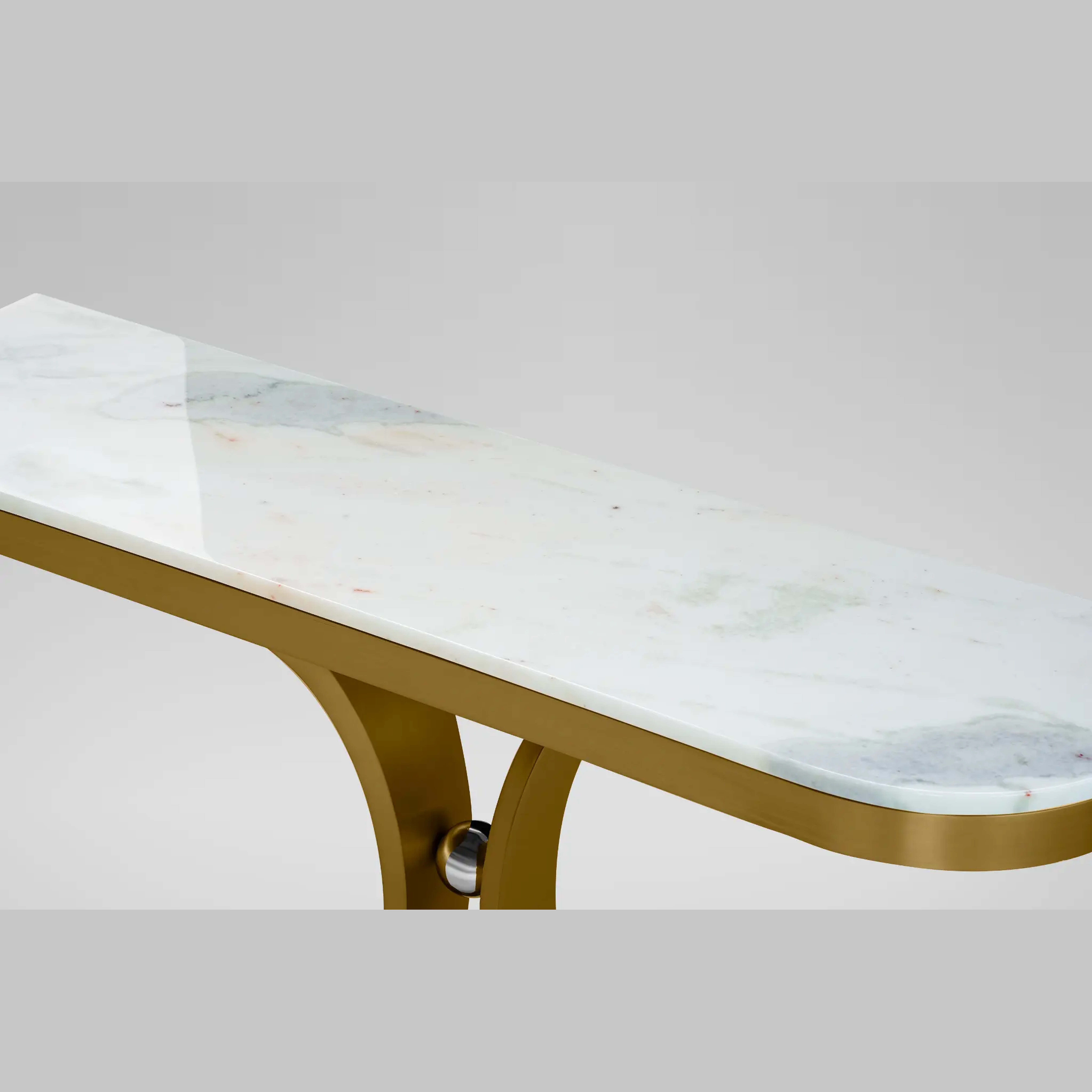 Dover Rainbow Natural Marble Console Table Luxury Modern Entryway Living Room Hotel Stainless Steel Legs Mingjie